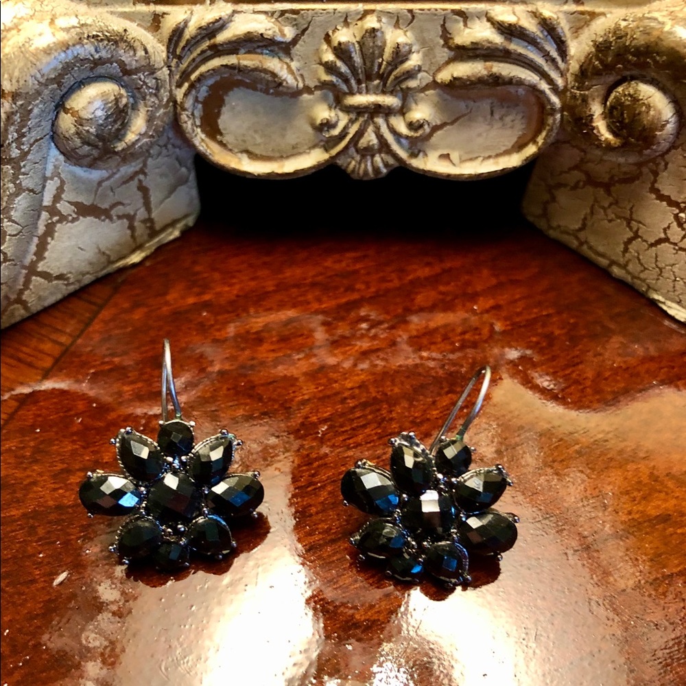 Black rhinestone earrings